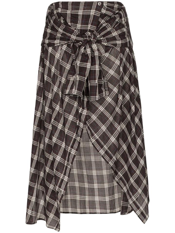 Faith Connexion High Waisted Asymmetric Hem Midi Skirt - Black