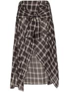 Faith Connexion High Waisted Asymmetric Hem Midi Skirt - Black