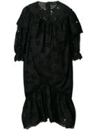 Simone Rocha Oversized Flower Detail Dress - Black
