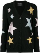 Boutique Moschino Intarsia Star Knit Cardigan - Black