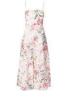 Zimmermann - Floral Print Midi Dress - Women - Silk - 1, White, Silk
