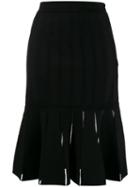 Alexander Mcqueen Pleated Midi Skirt - Black