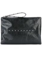 Red Valentino Studded Detail Clutch, Women's, Black, Leather