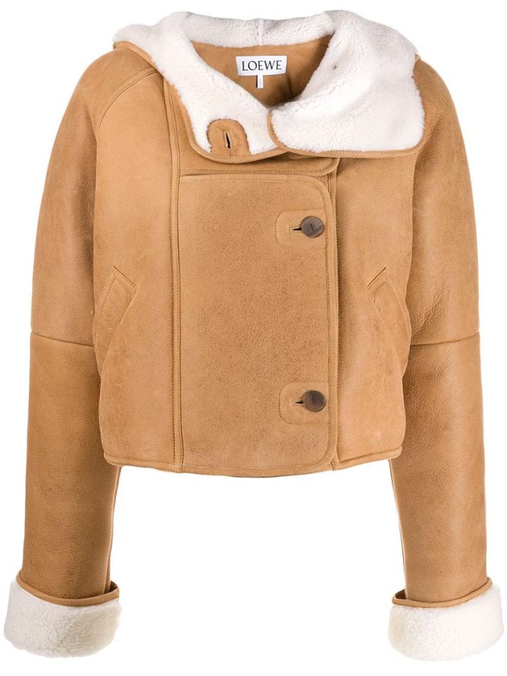 Loewe Cropped Aviator Jacket - Neutrals
