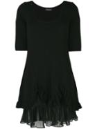 Twin-set - Flared Shift Dress - Women - Polyamide/polyester/viscose/wool - S, Black, Polyamide/polyester/viscose/wool