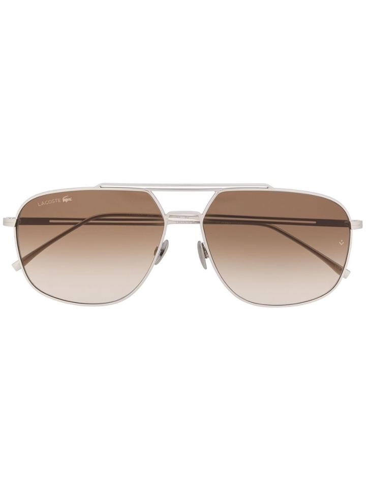 Lacoste Aviator Shaped Sunglasses - Metallic