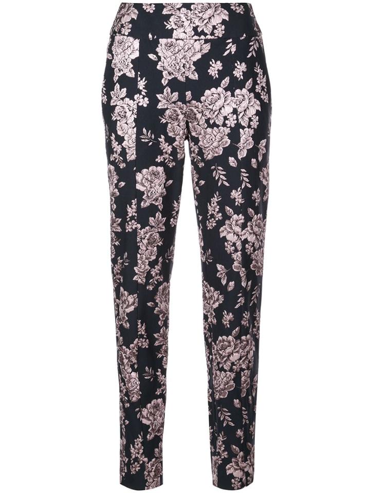 Michelle Mason Floral Embroidered Trousers - Black