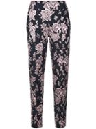 Michelle Mason Floral Embroidered Trousers - Black