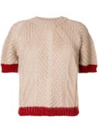 Vionnet Contrast Knitted Top - Nude & Neutrals
