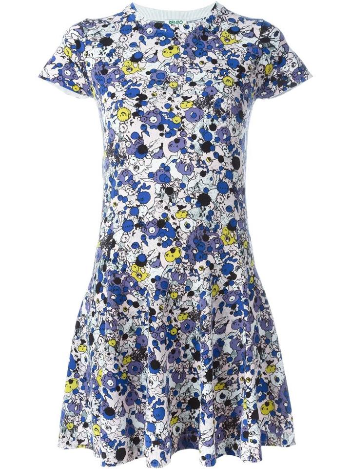 Kenzo Moonmap Dress, Women's, Size: Xs, Pink/purple, Cotton/spandex/elastane/viscose