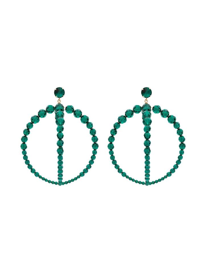 Jacquemus Double-hoop Beaded Earrings - Green