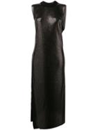 Paco Rabanne Long Sleeveless Metallic Dress - Black
