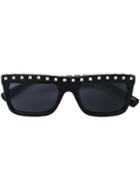 Valentino - Flat Top Rockstud Sunglasses - Women - Pvc - One Size, Black, Pvc