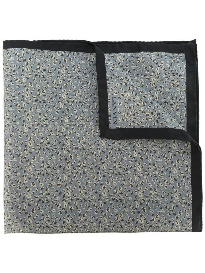 Lanvin Abstract Print Pocket Square, Men's, Grey, Silk
