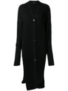 Longline Ribbed Cardigan - Women - Cotton/cashmere - L, Black, Cotton/cashmere, Ann Demeulemeester