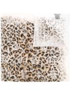 Alexander Mcqueen Leopard Print Skull Scarf, Women's, Brown, Silk