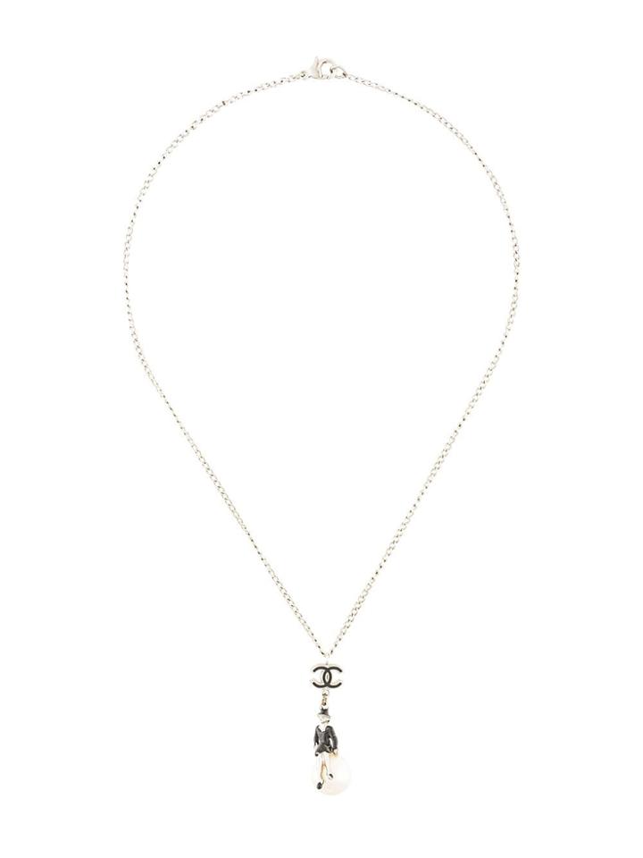 Chanel Pre-owned Cc Motif Necklace - Silver