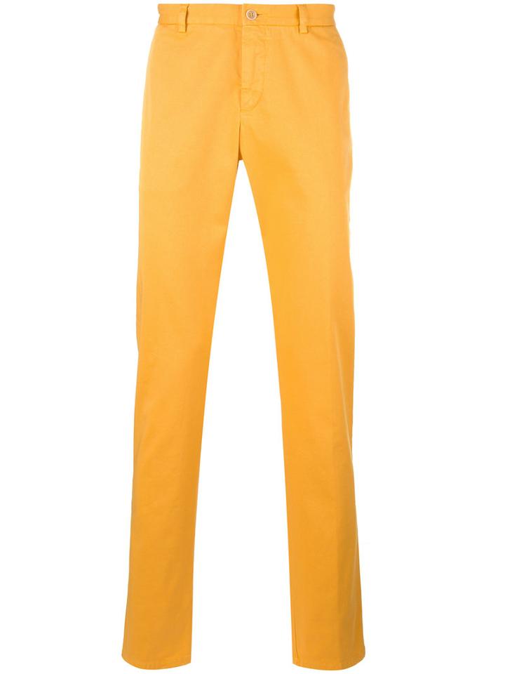 Etro Classic Chinos, Men's, Size: 52, Yellow/orange, Cotton/spandex/elastane