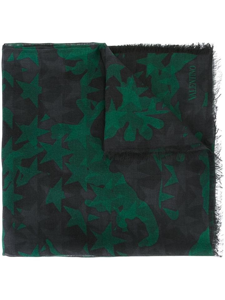 Valentino 'camustars' Scarf, Men's, Green, Modal/cashmere/silk