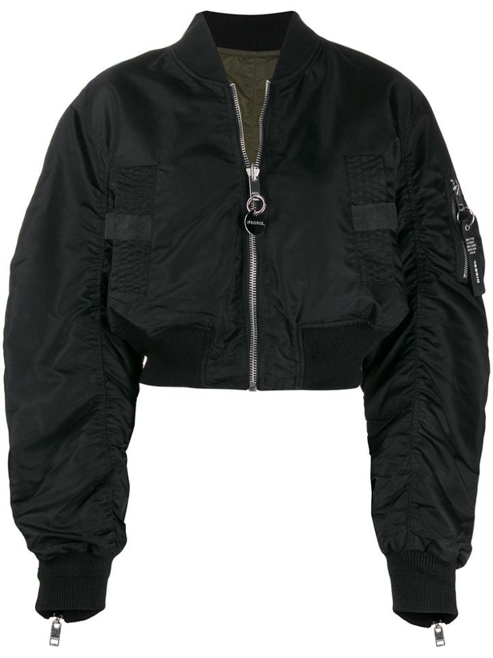 Diesel Reversible Cropped Bomber Jacket - Black