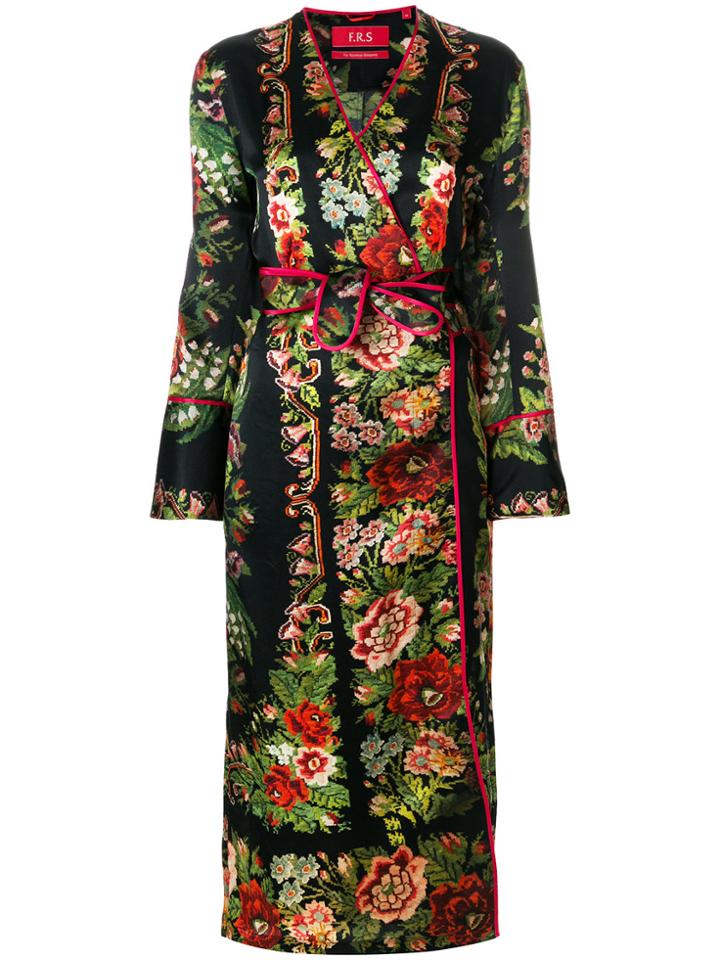 F.r.s For Restless Sleepers Floral Print Tie-waist Coat - Multicolour