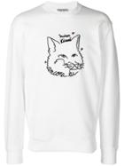 Maison Kitsuné Cat Embroidered Sweatshirt - White