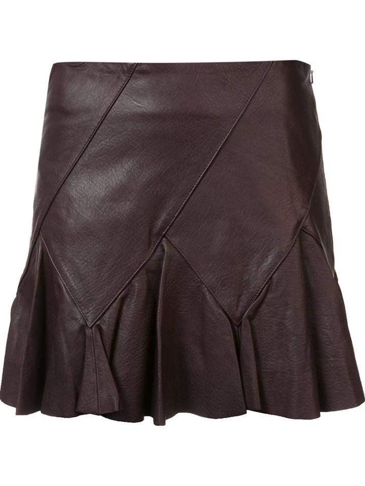 Derek Lam 10 Crosby Leather Skirt, Women's, Size: 2, Brown, Lamb Skin