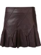 Derek Lam 10 Crosby Leather Skirt, Women's, Size: 2, Brown, Lamb Skin