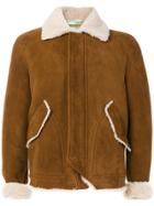 Off-white Shearling Coat - Brown