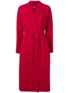 Max Mara Studio Single-breasted Belted Coat - Red