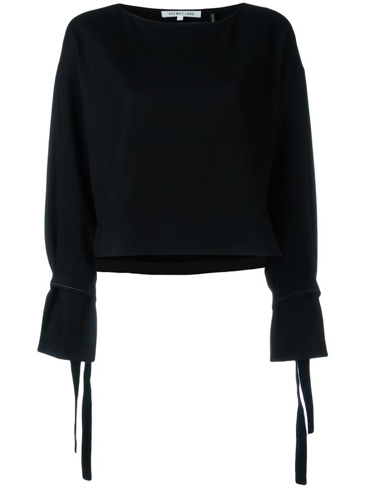 Helmut Lang 'sonar' Sleeve Tie Sweatshirt, Women's, Size: Xs, Black, Wool/silk