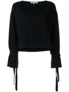 Helmut Lang 'sonar' Sleeve Tie Sweatshirt, Women's, Size: Xs, Black, Wool/silk