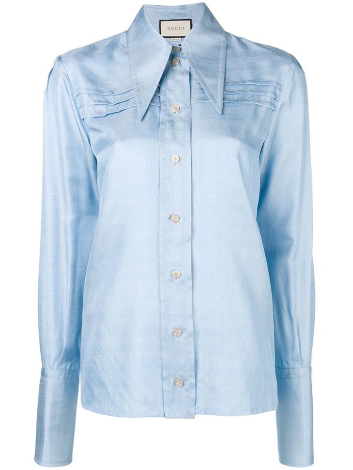 Gucci Long Peaked Collar Shirt - Blue