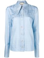 Gucci Long Peaked Collar Shirt - Blue