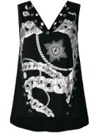 Just Cavalli Graphic Print Tank Top - Black