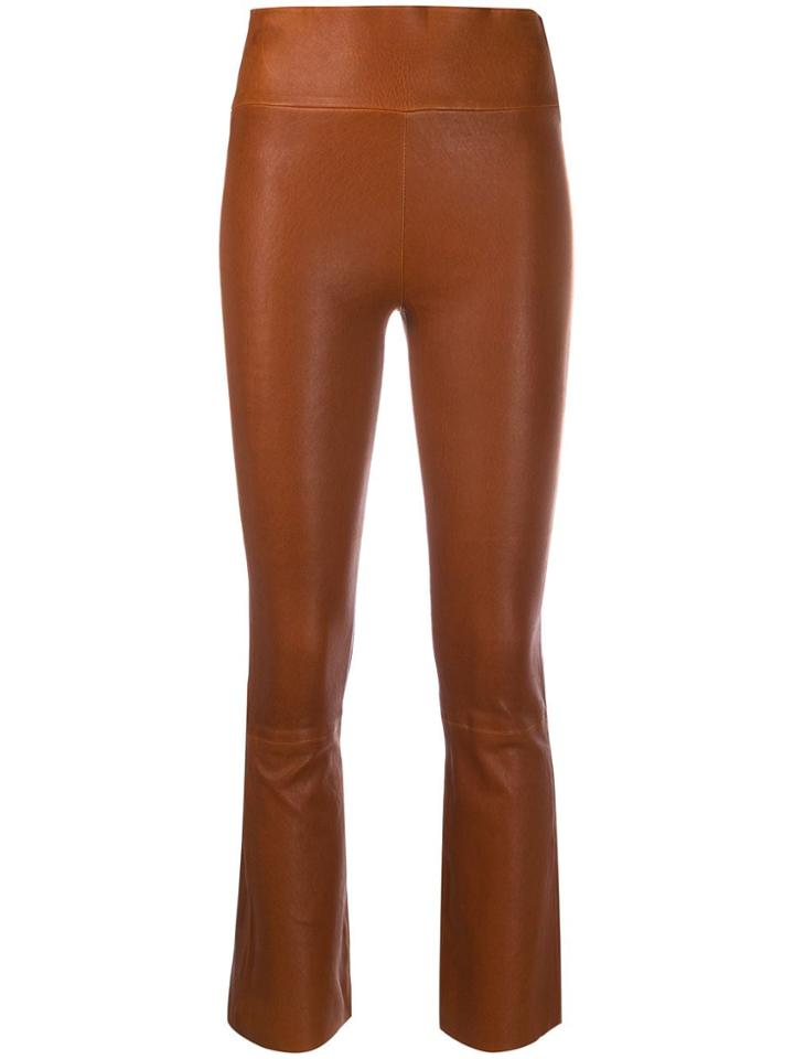 Sprwmn Flared Cropped Trousers - Brown