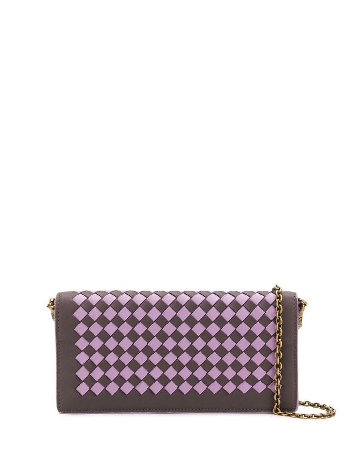 Bottega Veneta Check Intrecciato Clutch - Purple