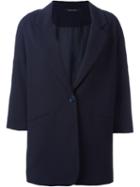 Tagliatore Oversized Blazer, Women's, Size: 48, Blue, Cupro/virgin Wool