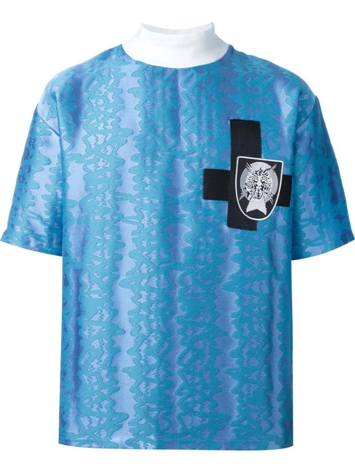 Liam Hodges Jacquard Jersey T-shirt, Men's, Size: S, Blue, Polyester