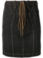 Alaïa Vintage High-waist Denim Skirt - Black