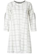Andrea Bogosian Plaid Shift Dress, Women's, Size: P, Grey, Linen/flax/viscose/wool