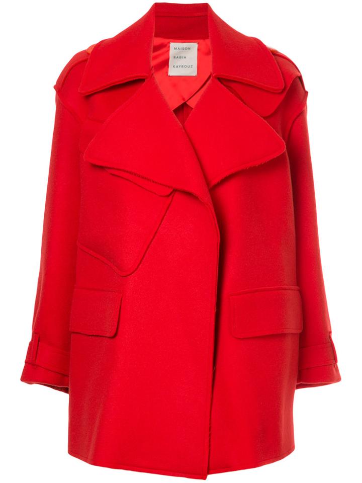 Maison Rabih Kayrouz Single Breasted Coat - Red