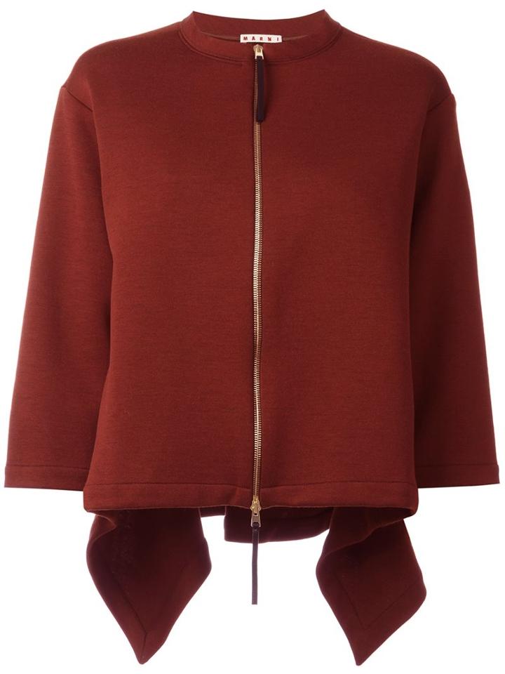 Marni Fluted Jacket, Women's, Size: 36, Brown, Polyamide/virgin Wool