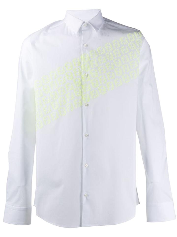 Fendi Textured Ff Logo Shirt - White