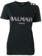 Balmain Contrast Logo Print T-shirt - Black