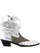 Junya Watanabe Studded Cowboy Boots - Silver