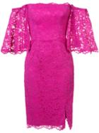 Nicole Miller - Floral Embroidery Detail Dress - Women - Cotton/nylon - 0, Pink/purple, Cotton/nylon