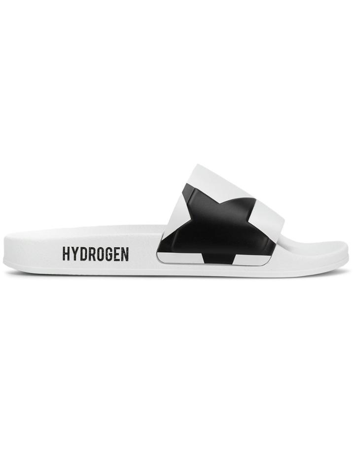 Hydrogen Star Print Slide-on Sandals - White