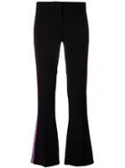 Versace Greek Key Striped Trousers, Women's, Size: 42, Black, Viscose/acetate/silk/spandex/elastane