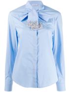 Vivetta Embellished Tie Neck Shirt - Blue